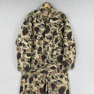 Vintage Walls Blizzard Pruf Coveralls Mens Large Tall Camo Insulated Hunting USA